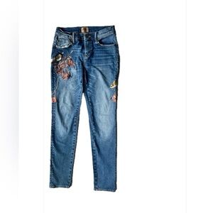 Driftwood Jeans Size 26 Blue Embroidered flower free people Women's